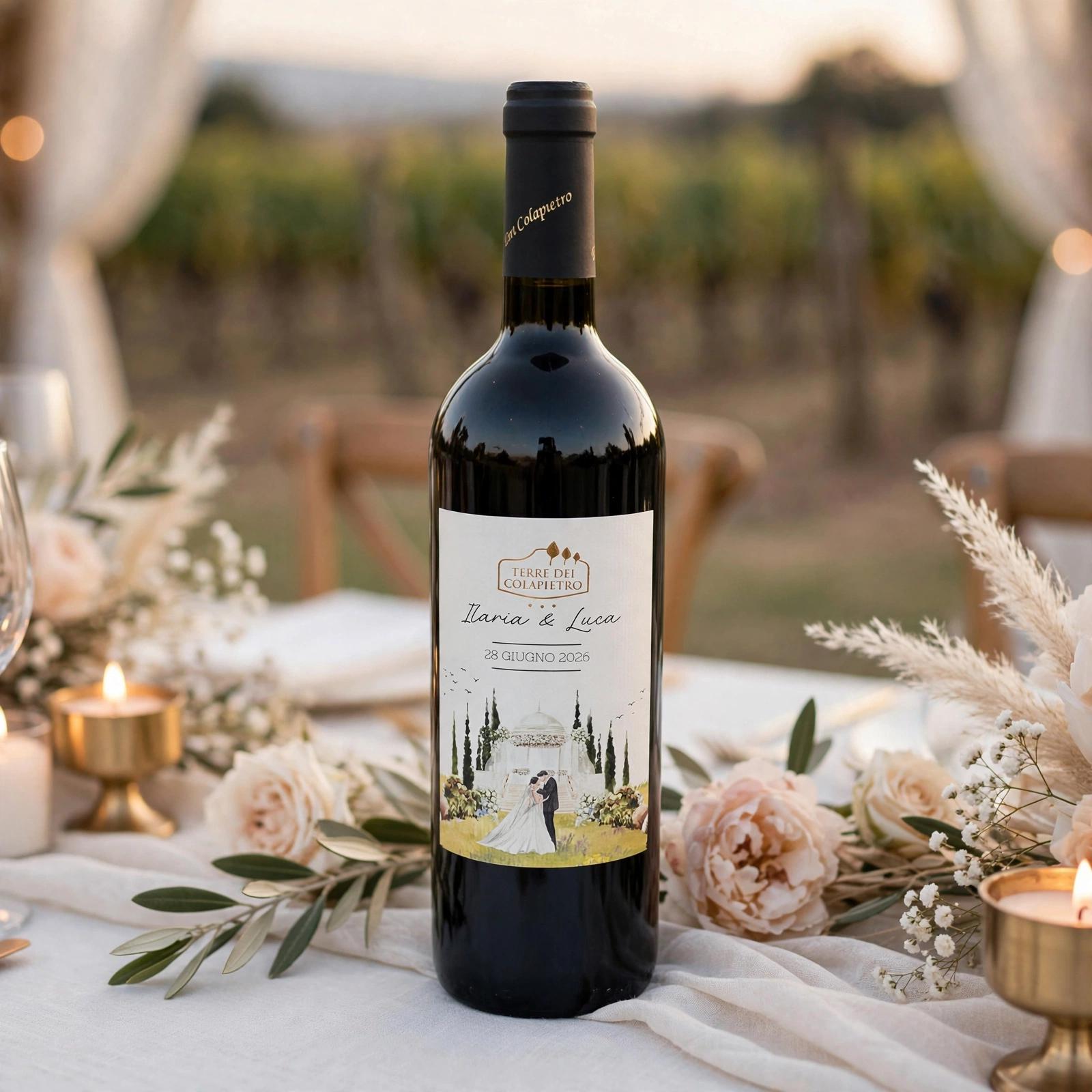 Bomboniera con Bottiglia di vino - completamente personalizzabile